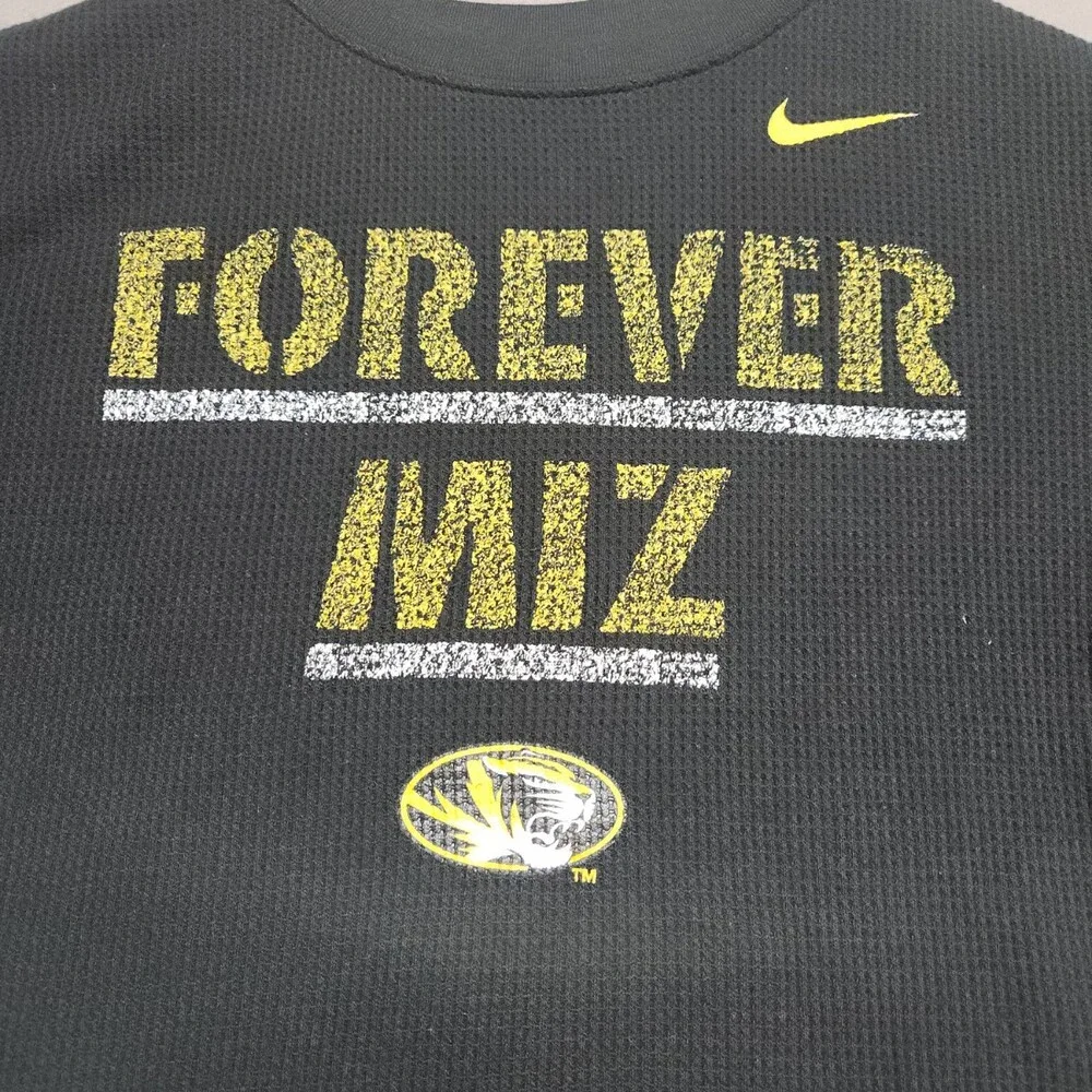Nike Forever MIZ Long Sleeve Black Graphic Crew Neck Shirt Size L Men's New